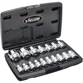 Vigor V7512/17 Набор 12-гранных головок, 17 штук