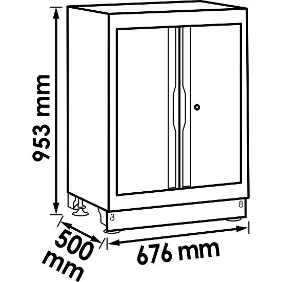 Vigor V6000-02 Нижний шкаф с двойными распашными дверями, 676 мм