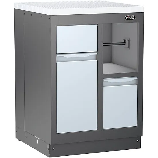 Vigor V6000-0676-XD Глубокая рабочая поверхность из нержавеющей стали, малая