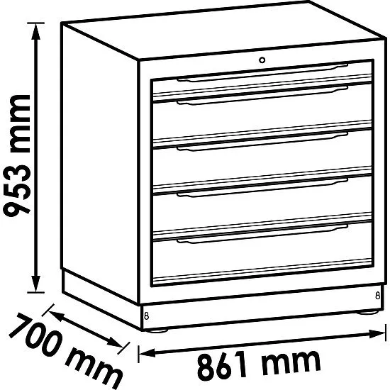 Vigor V6000-031XD Нижний шкаф с выдвижными ящиками, особо глубокий, 5 ящиков