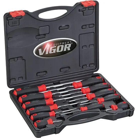 Vigor V4655 Набор отверток, размеры 0,6x3–1,6x10 мм, PH0–PH3, 11 штук