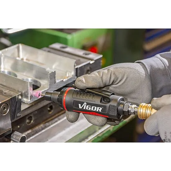 Vigor V6906 Пневматическая зачистная машинка с насадками в кейсе