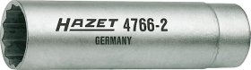 Hazet 4766-2 3/8" Ключ для свечей зажигания Внешний 12-гранный профиль. 14 мм