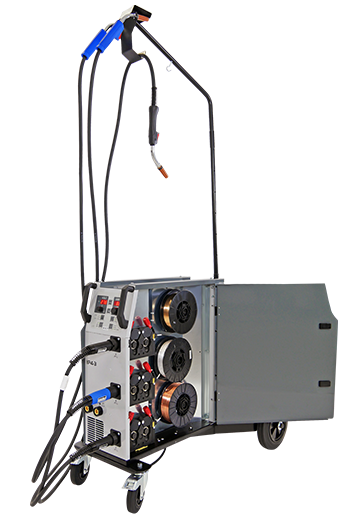 Wielander Schill InvertaPuls IP 4-3 | 3 × 400 V | 240 A Сварочный аппарат MIG-MAG с тремя горелками Сталь/Алюминий/MIG пайка