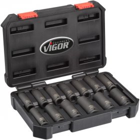Vigor V5550L Набор головок ударных удлиненных 1/2" 13 штук (10-24 мм)