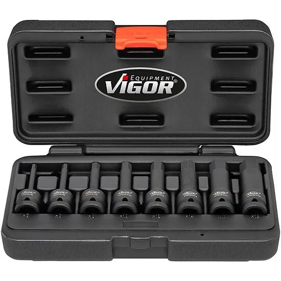 Vigor V7019 Набор ударных головок 1/2" с насадками (внутренний шестигранник 5-19 мм)