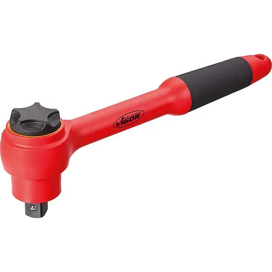 Vigor V3342 VDE-трещотка переключаемая, внешний квадрат 12,5 = 1/2”, длина 255 мм