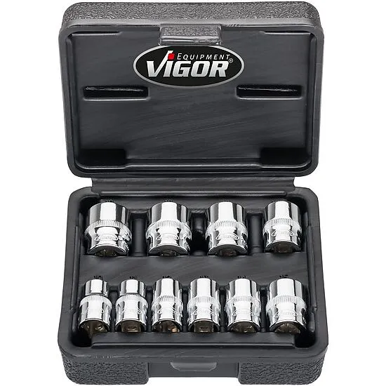 Vigor V7538/10 Набор 12-гранных головок, 10 штук