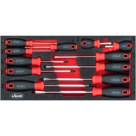 Vigor V4989 Набор отвёрток, 12 предметов (шлиц, PH, короткие) (1/3)