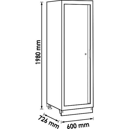 Vigor V6000-03D Шкаф с одной распашной дверью, высокий, особо глубокий