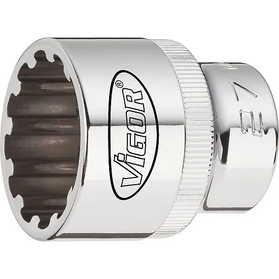 Vigor V1898 Набор торцевых головок 1/2" с мультипрофилем (10-32 мм), 17 штук