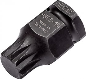 Hazet 990S-18 1/2" 24 мм Внешний шестигранник Ударная торцевая головка-бита Внутренний шлицевой пр