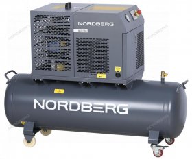 Компрессор винтовой, 5,5 кВт, 10 бар, 660 л/мин, ресивер 230 л, IP54 NORDBERG NCF7,5R