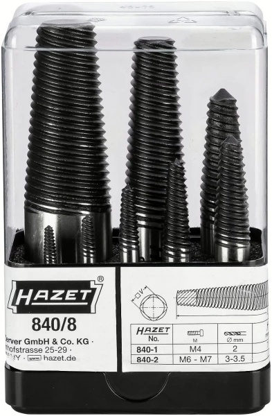 Hazet 840/8 Набор для извлечения винтов (экстракторы)