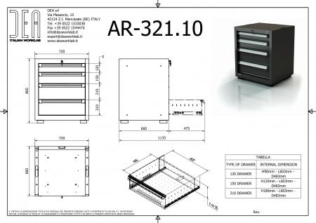 DEA AR-321.10 Модуль с 4 ящиками, серия 90