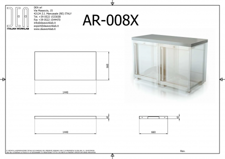 DEA AR-008X Столешница из нержавеющей стали для 2 модулей