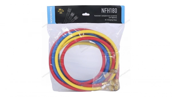 Шланг заправочный для фреона 1,8 м (комплект 3 шт.) NORDBERG NFH180