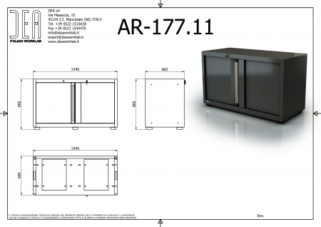 DEA AR-177.11 Двойной шкаф для угловых конфигураций (правый глухой), серия 90