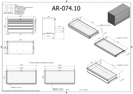 DEA AR-074.10 Двойной модуль с 5 ящиками, серия 90
