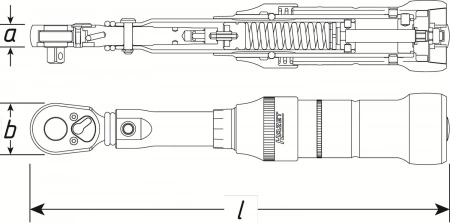 Hazet 6111-1CTCAL 3/8" Динамометрический ключ с сертификатом калибровки DAkkS · 20-120 Нм ±2% Wit