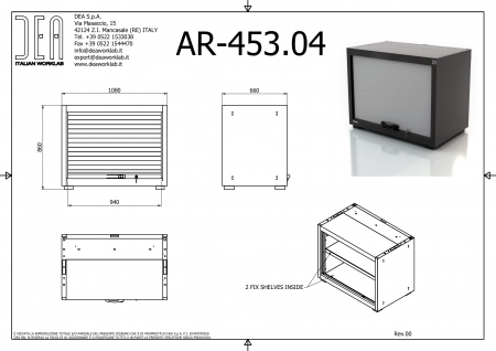 DEA AR-453.04 Модуль с рольставней и фиксированной полкой, серия 90