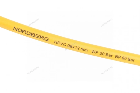 Шланг воздушный на катушке гибридный ПВХ диам. 8х12мм, 15+1м NORDBERG HR0815HPVC