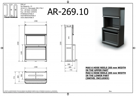 DEA AR-269.10 Двойной модуль для размещения до 6 катушек вверху и 6 внизу