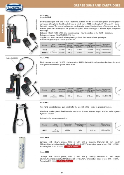 Картридж с литиевой смазкой NLGI 2, 400 г - Flexbimec 4406