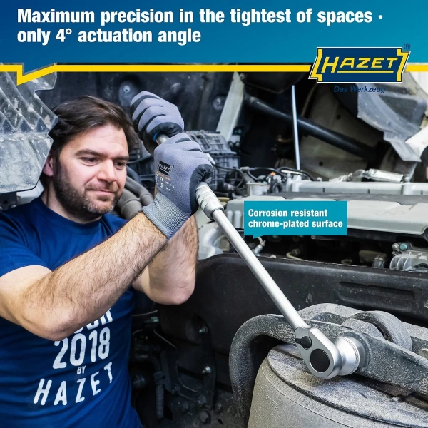 Hazet 916HPLG 1/2" Реверсивная трещотка HiPer с мелким зубом, телескопическая