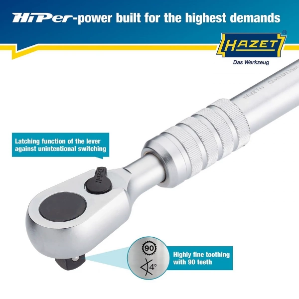 Hazet 916HPLG 1/2" Реверсивная трещотка HiPer с мелким зубом, телескопическая