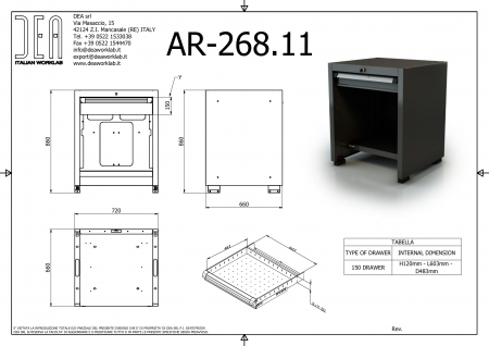 DEA AR-268.11 Одинарный верстак с ящиком, серия 90