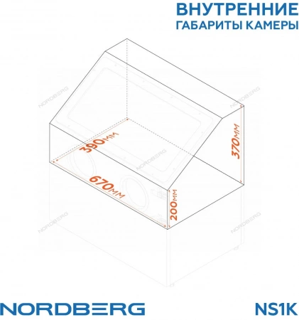 NORDBERG Камера пескоструйная NS1K настольная, боковая загрузка 110 л