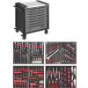 Vigor V4481-XD/469 Тележка VIGOR 1000XD с набором инструмента 469 предметов (8 ложементов), нерж. столешница