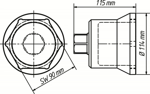 Hazet 4937-90 Головка для гайки оси грузового автомобиля