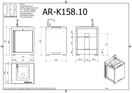 DEA AR-K158.11 Модуль с раковиной из нержавеющей стали
