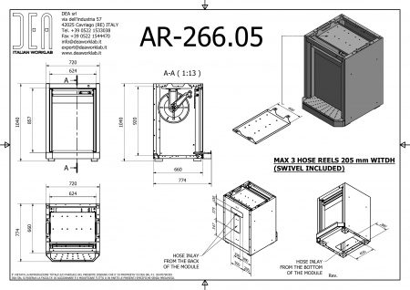 DEA AR-266.05 Одинарный модуль для размещения до 3 катушек, серия 110