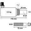 Vigor V2869 (Wallmek 1090-03) Гидравлический цилиндр 14 тонн, 3 штуки