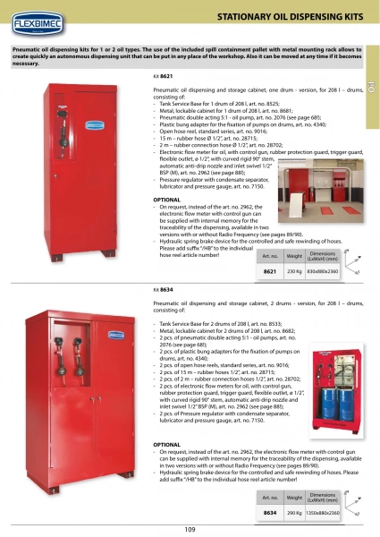 Lube Center Box - Двойной модуль для хранения и раздачи масел Flexbimec 8634