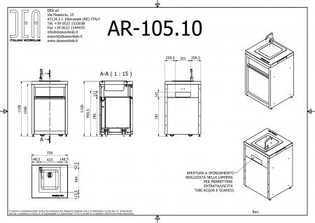 DEA AR-105.11 Одинарный экологический модуль с тележкой, серия 110
