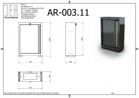 DEA AR-003.11 Шкаф с одной дверью (левое открывание), глубина 30 см, серия 110