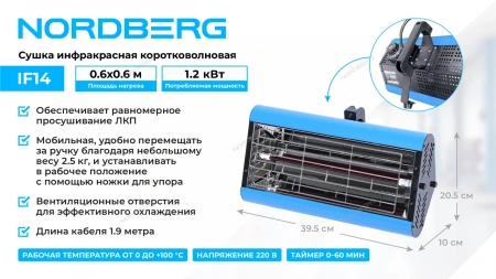 Сушка инфракрасная коротковолновая, 1 элемент NORDBERG IF14