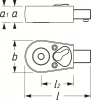 Трещотка, вставка 9х12 мм, для бит 1/4" (6,3 мм), Hazet 6408