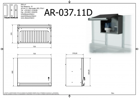 DEA AR-037.11DK Одинарный навесной модуль без дна