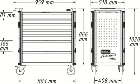 Hazet 179NXL-8-VW/243 Тележка инструментальная 179NXL, набор