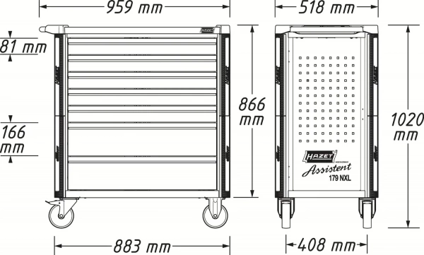 Hazet 179NXL-8-VW/243 Тележка инструментальная 179NXL, набор
