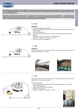 Комплект "PUMPSTOP" для предотвращения завоздушивания (баки), щуп 1200мм (или больше), пульт, электроклапан, БП Flexbimec 8951