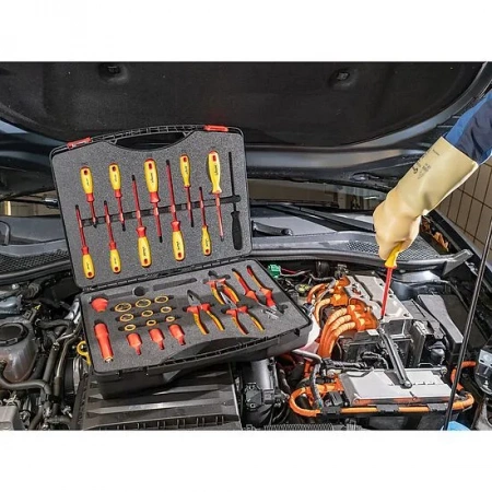 Vigor V5632 Набор VDE-инструмента, размеры 5–24 мм, PH0–PH2, T15–T30, 29 штук
