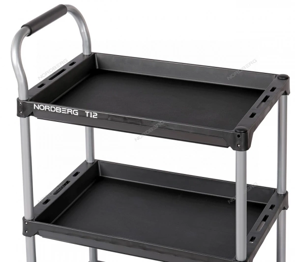 Тележка инструментальная, 3 пластиковые полки NORDBERG T12
