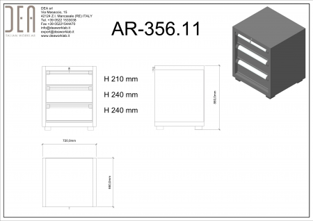 DEA AR-356.11 Модуль с 3 ящиками, серия 90