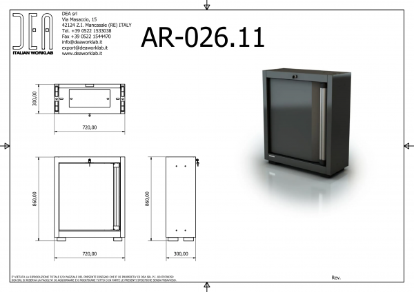 DEA AR-026.11 Шкаф с одной дверью (левое открывание), глубина 30 см, серия 90